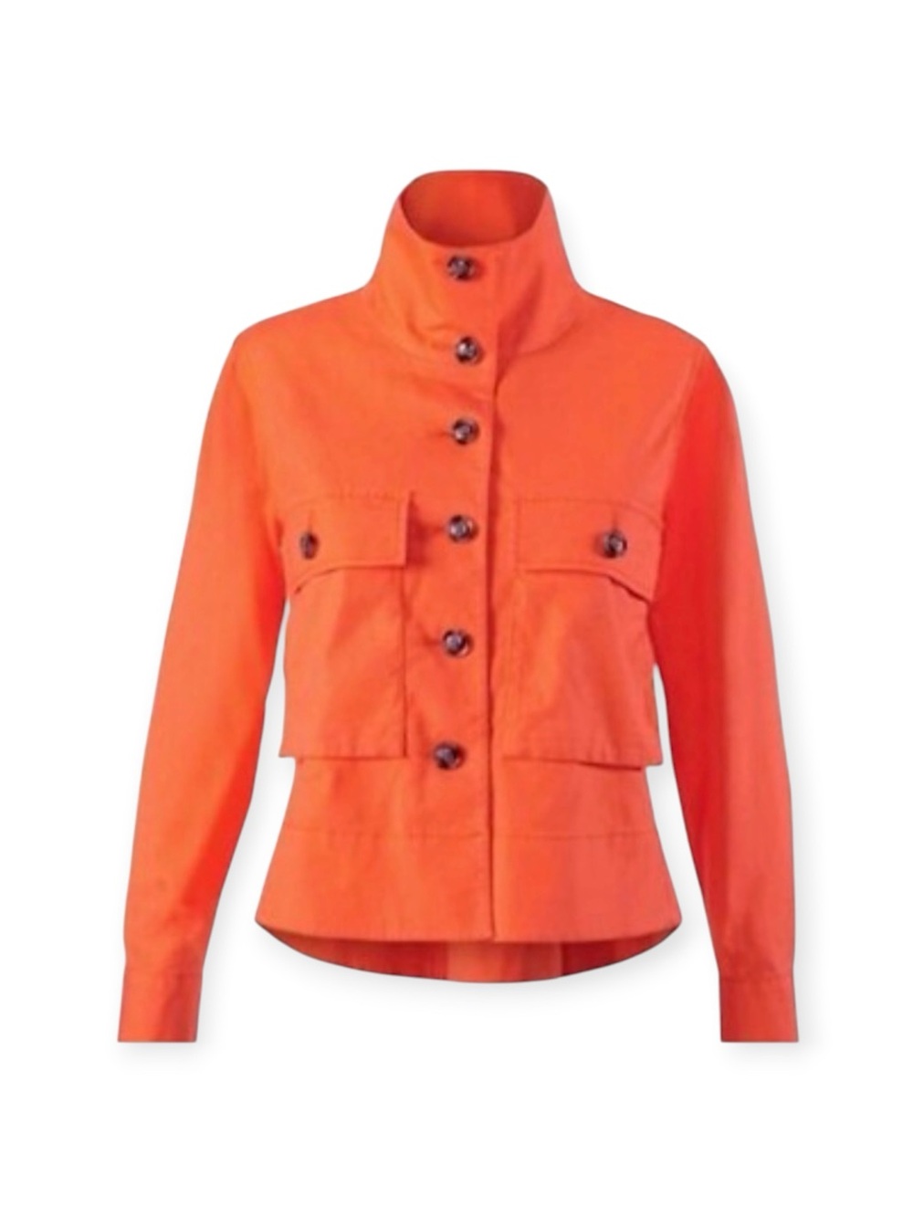 CAbi Tiger Lily Orange Resort Swing Button Front Jacket Style #5098 Size Medium